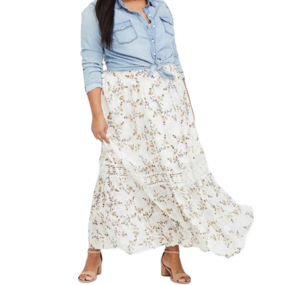 Torrid bohemian long maxi skirt
